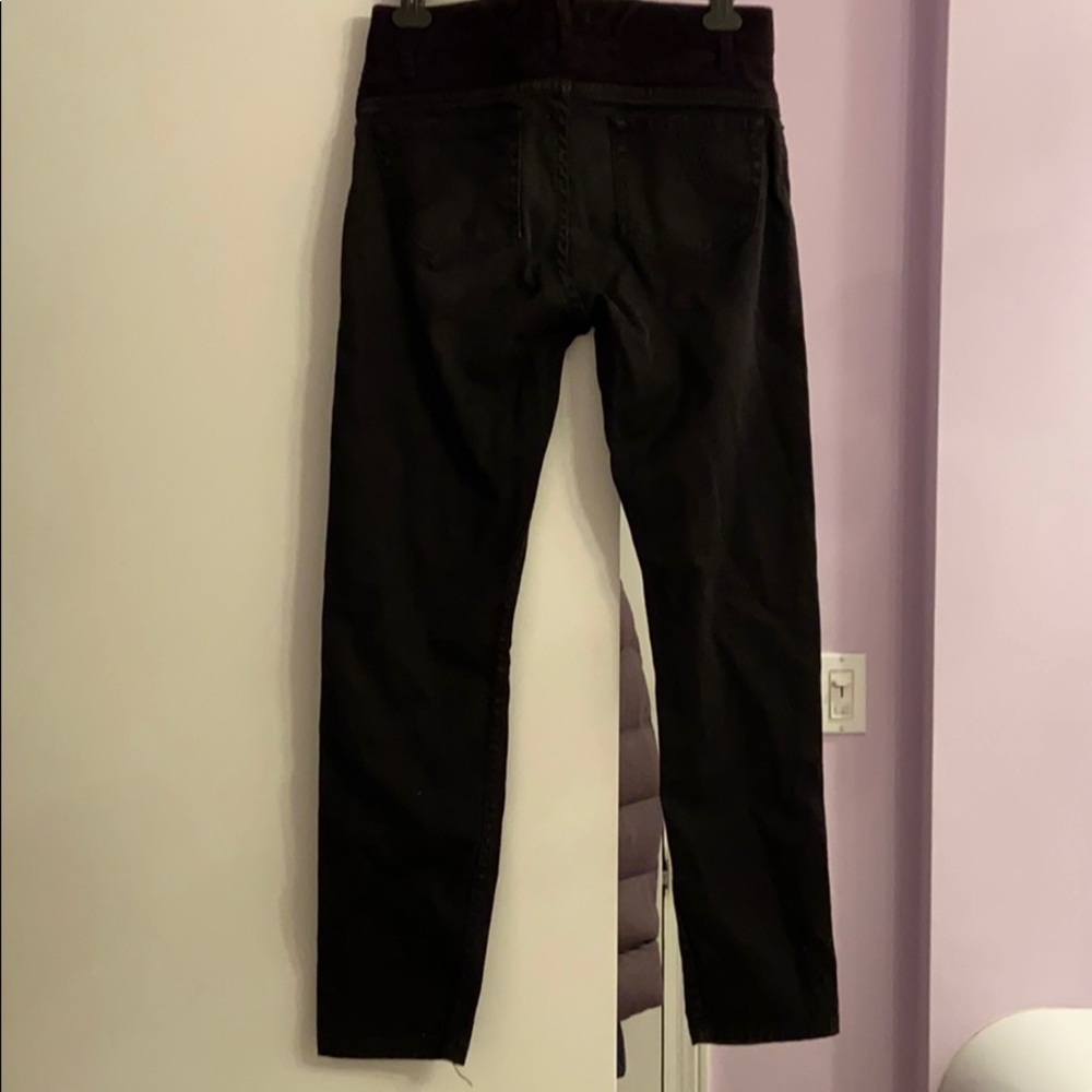 Maje H15 Pomo Black Faux Suede Yoke Skinny Jeans - Picture 5 of 6